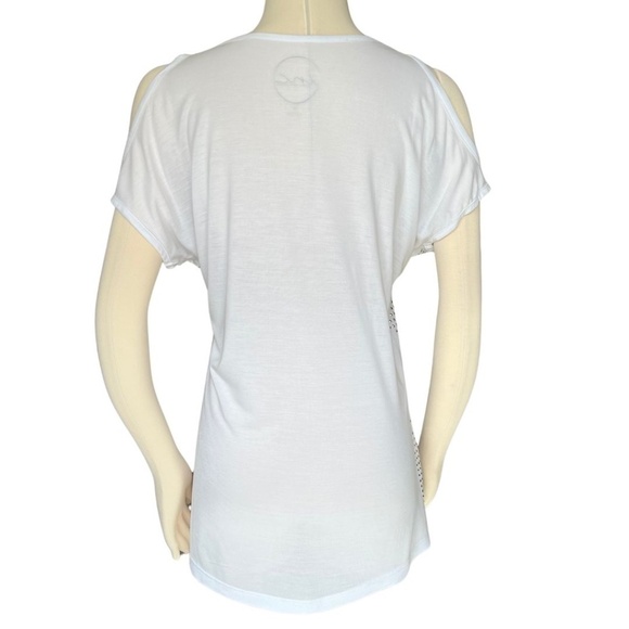 INC International Concepts White Cold Shoulder Tank W/Silver Grommets Sz M NWOT - Picture 7 of 11